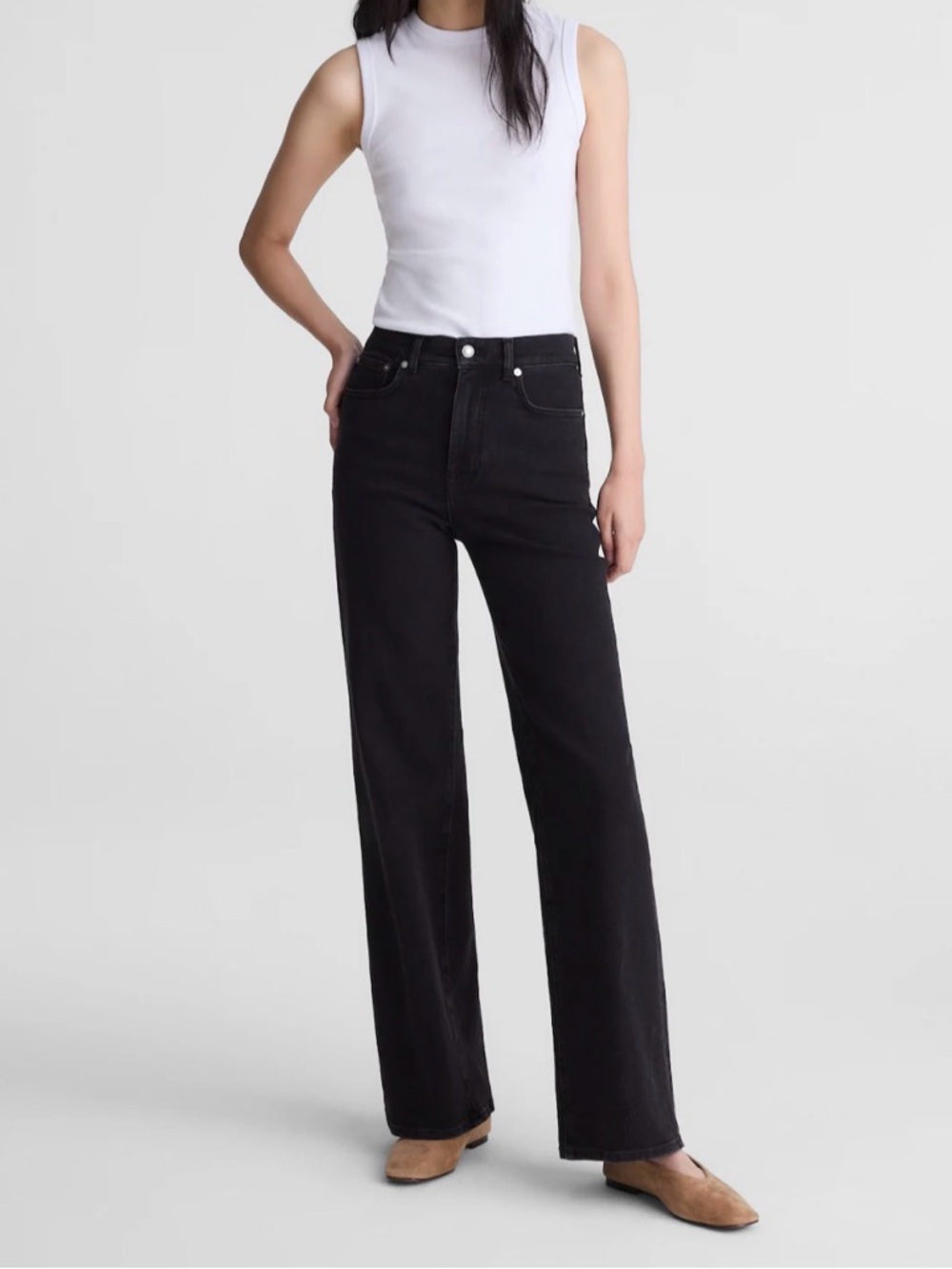 Madewell Black High-Rise Wide Leg Jeans - Professionally Hemmed to 29”